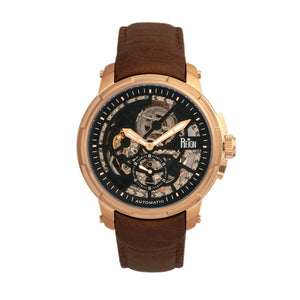 Reign Matheson Automatic Skeleton Dial Leather-Band Watch - Brown/Rose Gold - REIRN5305