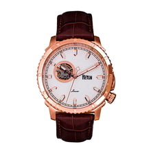 Load image into Gallery viewer, Reign Bauer Automatic Semi-Skeleton Leather-Band Watch - Rose Gold/White - REIRN6005
