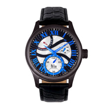 Load image into Gallery viewer, Reign Bhutan Leather-Band Automatic Watch - Black - REIRN1603
