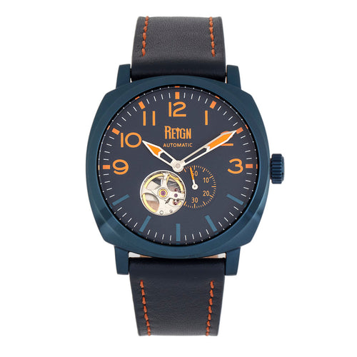 Reign Napoleon Automatic Semi-Skeleton Leather-Band Watch - REIRN5807