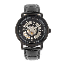 Load image into Gallery viewer, Reign Belfour Automatic Skeleton Leather-Band Watch - Black - REIRN3606