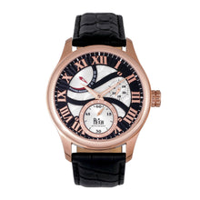 Load image into Gallery viewer, Reign Bhutan Leather-Band Automatic Watch - Rose Gold/Black - REIRN1606
