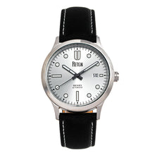 Load image into Gallery viewer, Reign Henry Automatic Canvas-Overlaid Leather-Band Watch w/Date - Silver - REIRN6201