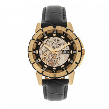 Load image into Gallery viewer, Reign Philippe Automatic Skeleton Leather-Band Watch - Gold/Black - REIRN4605