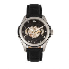 Load image into Gallery viewer, Reign Henley Automatic Semi-Skeleton Leather-Band Watch - Black - REIRN4504
