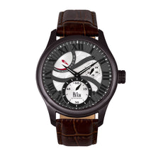 Load image into Gallery viewer, Reign Bhutan Leather-Band Automatic Watch - Black/Brown - REIRN1604