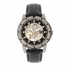 Load image into Gallery viewer, Reign Philippe Automatic Skeleton Leather-Band Watch - Black/Silver - REIRN4604