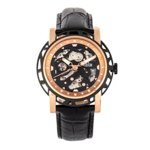 Load image into Gallery viewer, Reign Stavros Automatic Skeleton Leather-Band Watch - Rose Gold/Black - REIRN3706