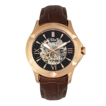 Load image into Gallery viewer, Reign Dantes Automatic Skeleton Dial Leather-Band Watch - Rose Gold/Brown - REIRN4706