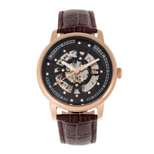 Load image into Gallery viewer, Reign Belfour Automatic Skeleton Leather-Band Watch - Rose Gold/Black - REIRN3605