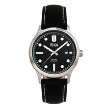 Load image into Gallery viewer, Reign Henry Automatic Canvas-Overlaid Leather-Band Watch w/Date - Black - REIRN6202