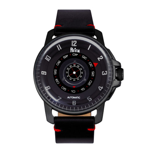 Reign Monarch Automatic Domed Leather-Band Watch - REIRN5204