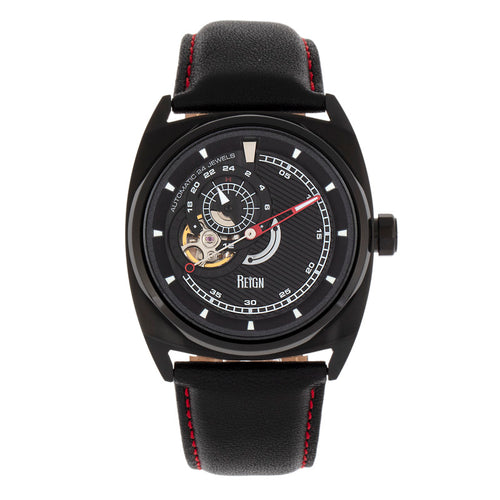 Reign Astro Semi-Skeleton Leather-Band Watch - REIRN5505