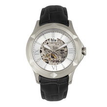 Load image into Gallery viewer, Reign Dantes Automatic Skeleton Dial Leather-Band Watch - Silver - REIRN4703