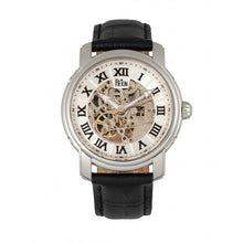 Load image into Gallery viewer, Reign Kahn Automatic Skeleton Leather-Band Watch - Silver - REIRN4303
