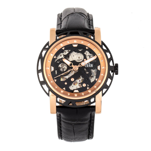 Reign Stavros Automatic Skeleton Leather-Band Watch - REIRN3706
