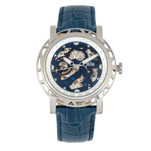 Load image into Gallery viewer, Reign Stavros Automatic Skeleton Leather-Band Watch - Silver/Navy - REIRN3702