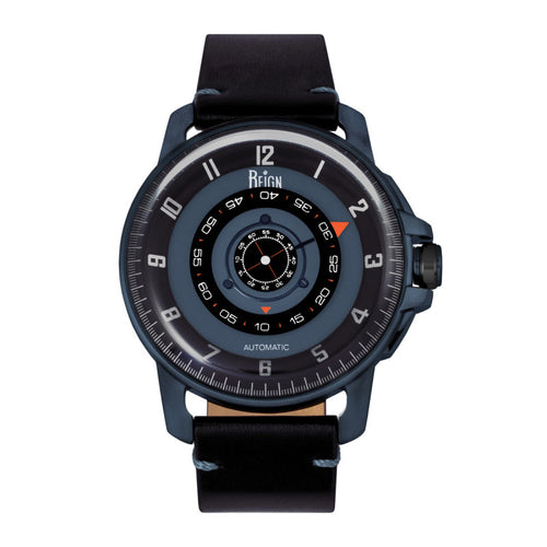 Reign Monarch Automatic Domed Leather-Band Watch - REIRN5206