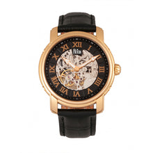 Load image into Gallery viewer, Reign Kahn Automatic Skeleton Leather-Band Watch - Rose Gold/Black - REIRN4306