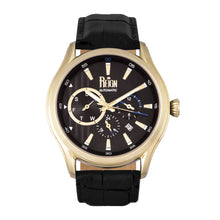 Load image into Gallery viewer, Reign Gustaf Automatic Leather-Band Watch - Black/Gold - REIRN1503
