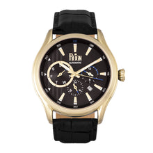 Load image into Gallery viewer, Reign Gustaf Automatic Leather-Band Watch - Black/Gold - REIRN1503