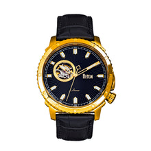 Load image into Gallery viewer, Reign Bauer Automatic Semi-Skeleton Leather-Band Watch - Gold/Black - REIRN6004
