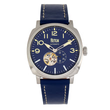 Load image into Gallery viewer, Reign Napoleon Automatic Semi-Skeleton Leather-Band Watch - Silver/Blue - REIRN5802