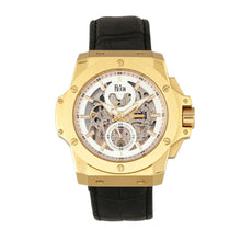 Load image into Gallery viewer, Reign Commodus Automatic Skeleton Leather-Band Watch - Gold/Silver - REIRN4003