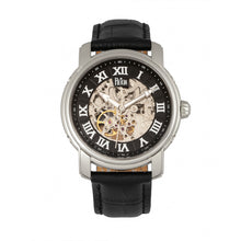Load image into Gallery viewer, Reign Kahn Automatic Skeleton Leather-Band Watch - Silver/Black - REIRN4304