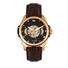 Load image into Gallery viewer, Reign Henley Automatic Semi-Skeleton Leather-Band Watch - Rose Gold/Brown - REIRN4506