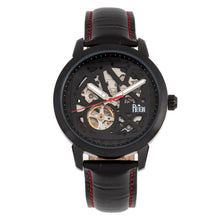 Load image into Gallery viewer, Reign Rudolf Automatic Skeleton Leather-Band Watch - Black/Red - REIRN5904