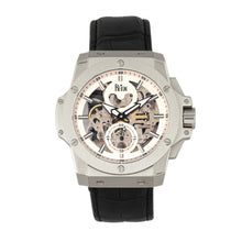 Load image into Gallery viewer, Reign Commodus Automatic Skeleton Leather-Band Watch - Silver - REIRN4001