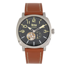 Load image into Gallery viewer, Reign Napoleon Automatic Semi-Skeleton Leather-Band Watch - Silver/Brown - REIRN5803