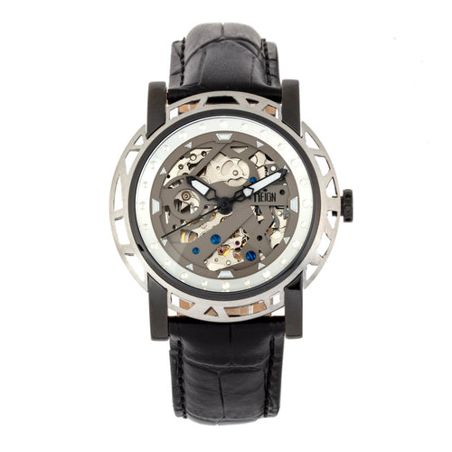 Reign Stavros Automatic Skeleton Leather-Band Watch - REIRN3704