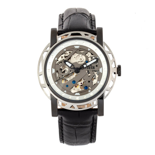 Reign Stavros Automatic Skeleton Leather-Band Watch - REIRN3704
