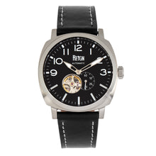 Load image into Gallery viewer, Reign Napoleon Automatic Semi-Skeleton Leather-Band Watch - Silver/Black - REIRN5801
