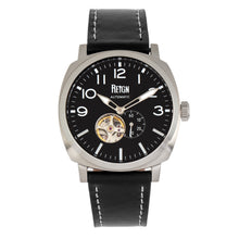 Load image into Gallery viewer, Reign Napoleon Automatic Semi-Skeleton Leather-Band Watch - Silver/Black - REIRN5801