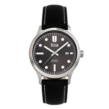 Load image into Gallery viewer, Reign Henry Automatic Canvas-Overlaid Leather-Band Watch w/Date - Gunmetal - REIRN6203
