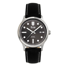Load image into Gallery viewer, Reign Henry Automatic Canvas-Overlaid Leather-Band Watch w/Date - Gunmetal - REIRN6203