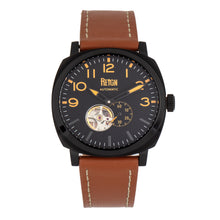 Load image into Gallery viewer, Reign Napoleon Automatic Semi-Skeleton Leather-Band Watch - Black/Brown - REIRN5805