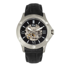 Load image into Gallery viewer, Reign Dantes Automatic Skeleton Dial Leather-Band Watch - Silver/Black - REIRN4704