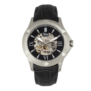 Reign Dantes Automatic Skeleton Dial Leather-Band Watch - Silver/Black - REIRN4704