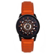 Load image into Gallery viewer, Reign Monterey Skeletonized Leather-Band Watch - Black/Orange - REIRN6405
