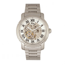 Load image into Gallery viewer, Reign Kahn Automatic Skeleton Bracelet Watch - Silver - REIRN4301