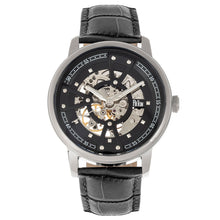 Load image into Gallery viewer, Reign Belfour Automatic Skeleton Leather-Band Watch - Silver/Black - REIRN3607