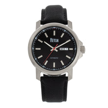 Load image into Gallery viewer, Reign Helios Automatic Leather-Band Watch w/Day/Date - Silver/Black - REIRN5705