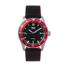Load image into Gallery viewer, Reign Elijah Automatic Rubber Inlaid Leather-Band Watch W/Date - Black/Red - REIRN6504
