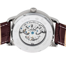 Load image into Gallery viewer, Reign Belfour Automatic Skeleton Leather-Band Watch - Silver/Brown - REIRN3602