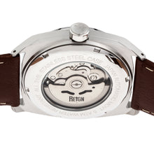 Load image into Gallery viewer, Reign Astro Semi-Skeleton Leather-Band Watch - Silver/Brown - REIRN5502