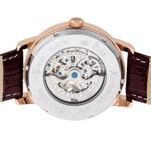 Load image into Gallery viewer, Reign Belfour Automatic Skeleton Leather-Band Watch - Rose Gold/Black - REIRN3605